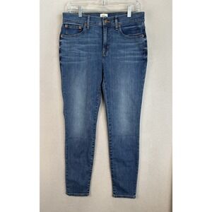 J Crew Jeans Women's Size 29 Medium Wash 9" High Rise Toothpick Blue‎ Denim
